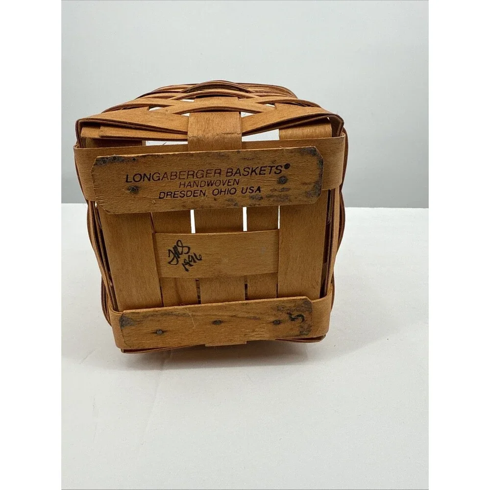 1996 Longaberger Medium Spoon Kitchen Basket Red Weave VTG Farmhouse Country